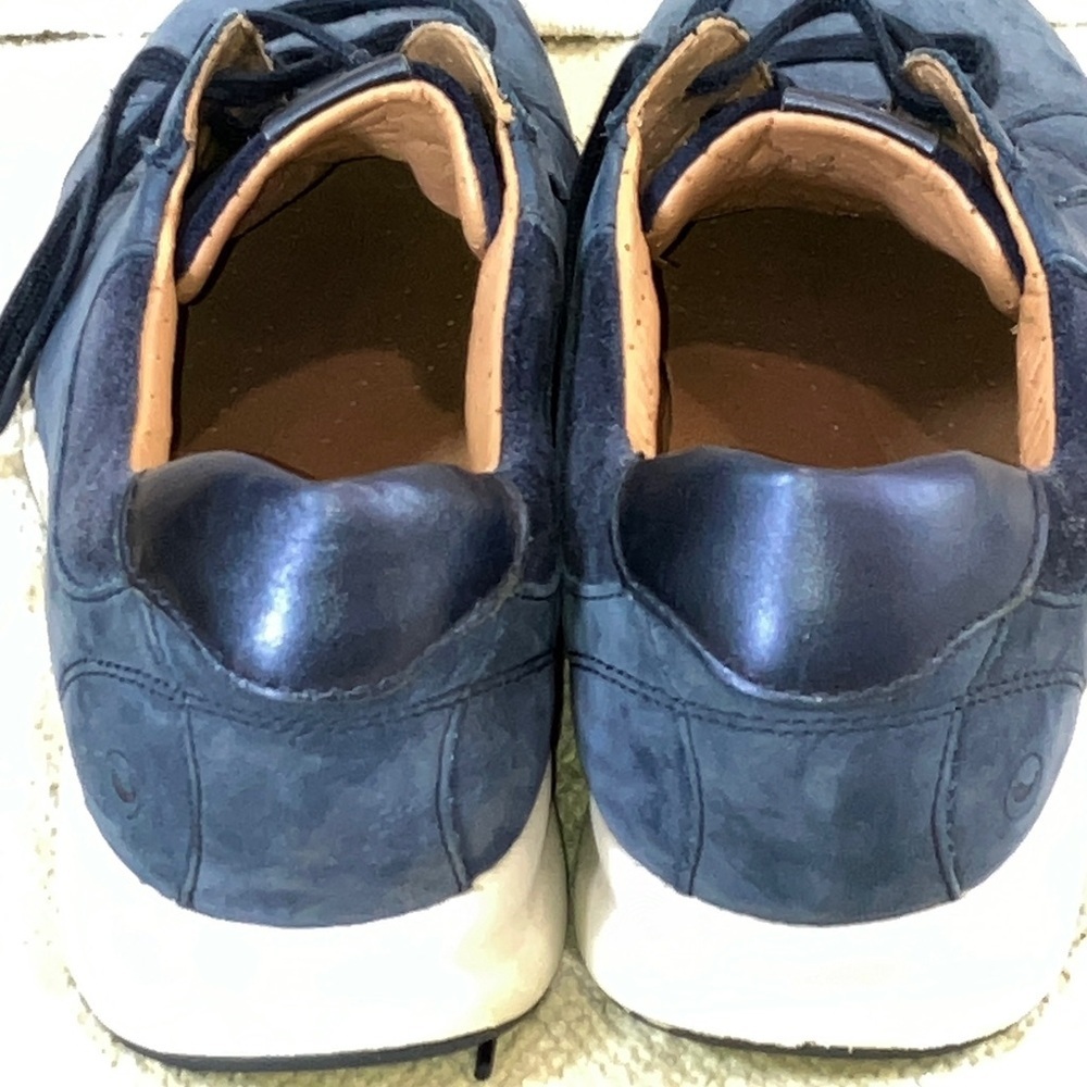 wm’s size 11 Clarks unstructured Dark Blue suede / leather Sneakers cushy soles - Picture 5 of 15